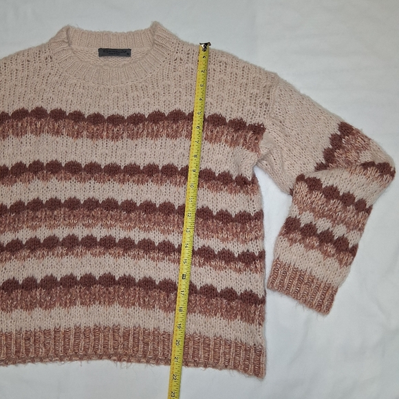 Elsamanda Chic Striped Women's Sweater in Pink and Cream Size M Made In Italy - Picture 7 of 16